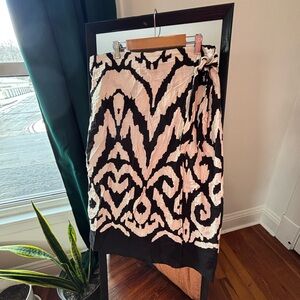 Rachel Zoe Black and Cream Bohemian Wrap Skirt
